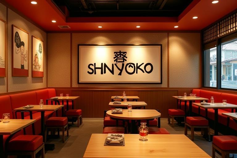 Shin-Yoko Ramenの店内ダイニングエリア